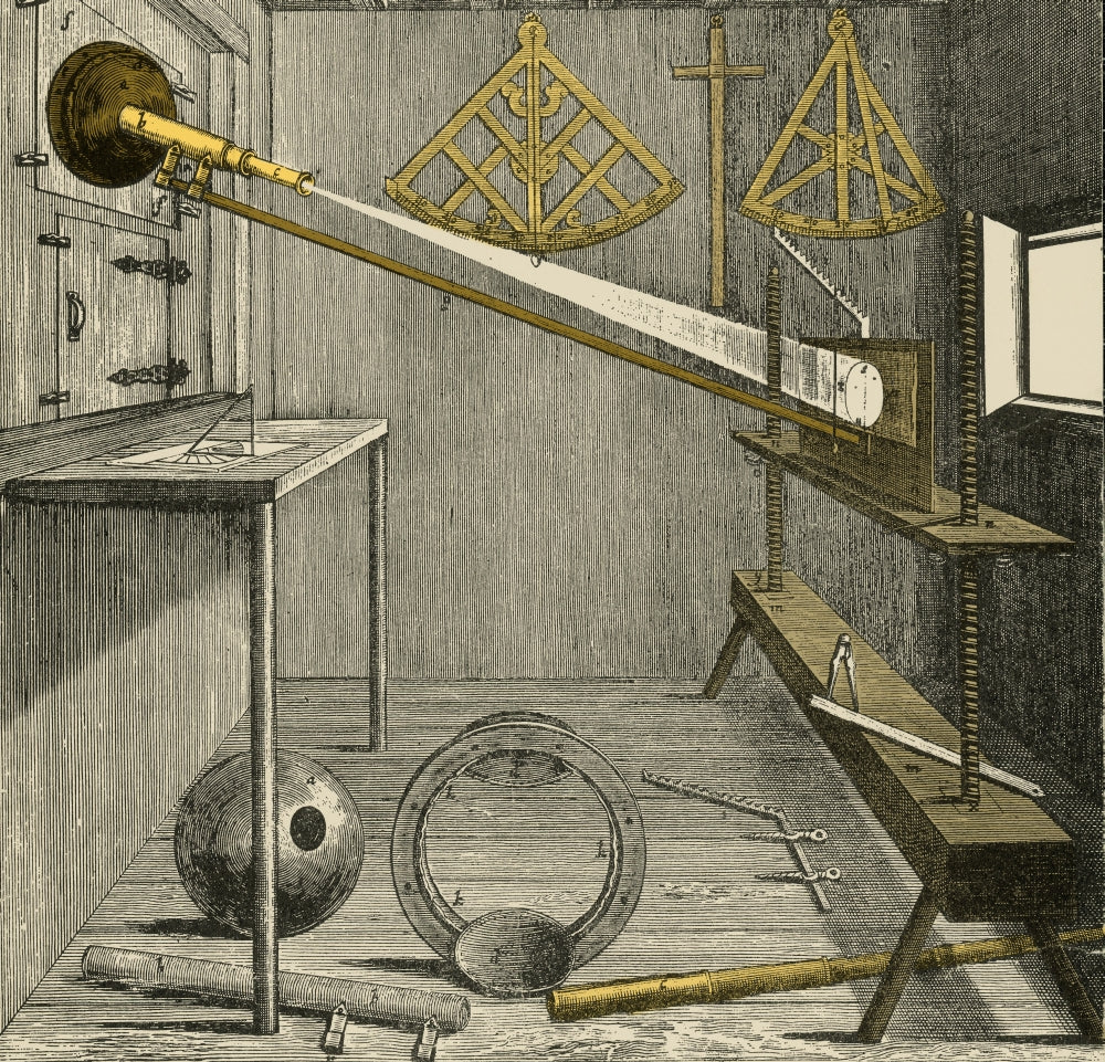 Apparatus of Johannes Hevelius Poster Print showcasing astronomical illustrations.