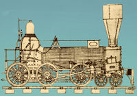 19th Century Locomotive Poster Print showcasing vintage train design.