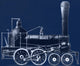 19th Century Locomotive Poster Print showcasing vintage steam engine design