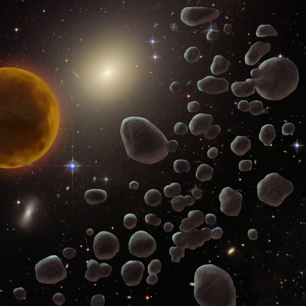 Asteroids Poster Print by Spencer Sutton showcasing the beauty of asteroids.
