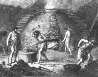 Prehistoric Man Iron Age Blacksmiths Poster Print