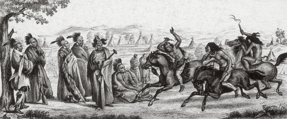 Sioux Horse Racing Poster Print showcasing powerful racing horses.