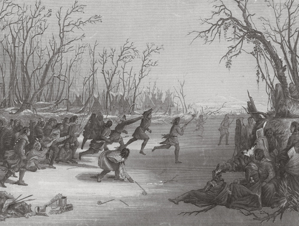 Dakota Sioux Playing Ball Game Poster Print showcasing Native American culture.