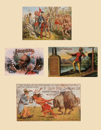 Racist Advertisements Featuring Native Americans Poster Print showcasing cultural representation in advertising.