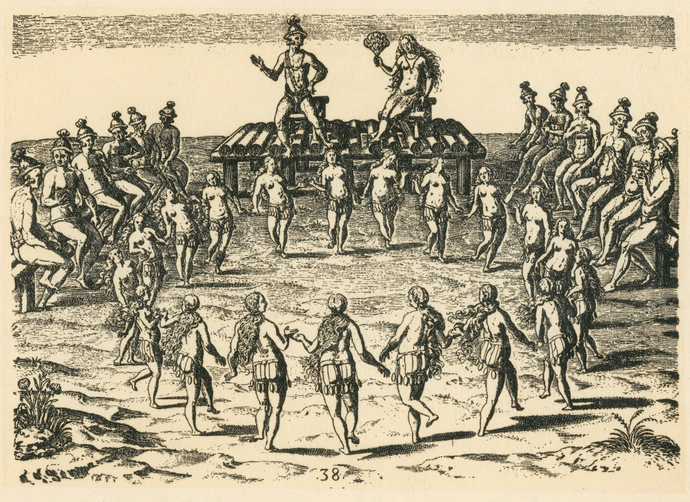 Native American Wedding Ceremony 16th Century Poster Print