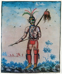 Native American with Scalps 18th Century Poster Print showcasing cultural heritage.