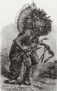 Hidatsa Warrior Dancing Poster Print showcasing cultural significance