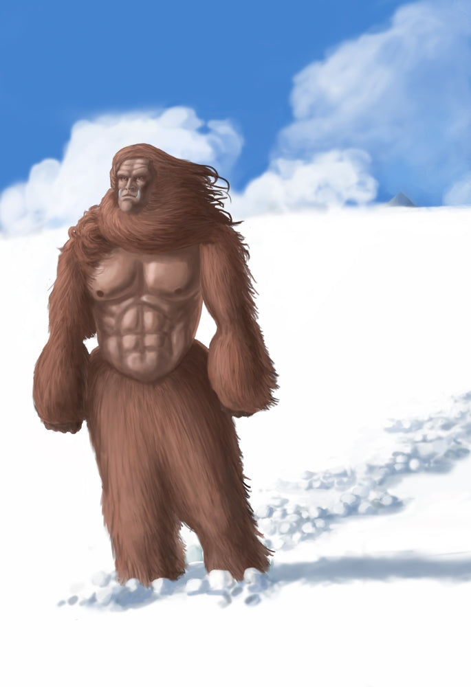 Yeti Poster Print by Spencer Sutton, depicting the legendary creature.