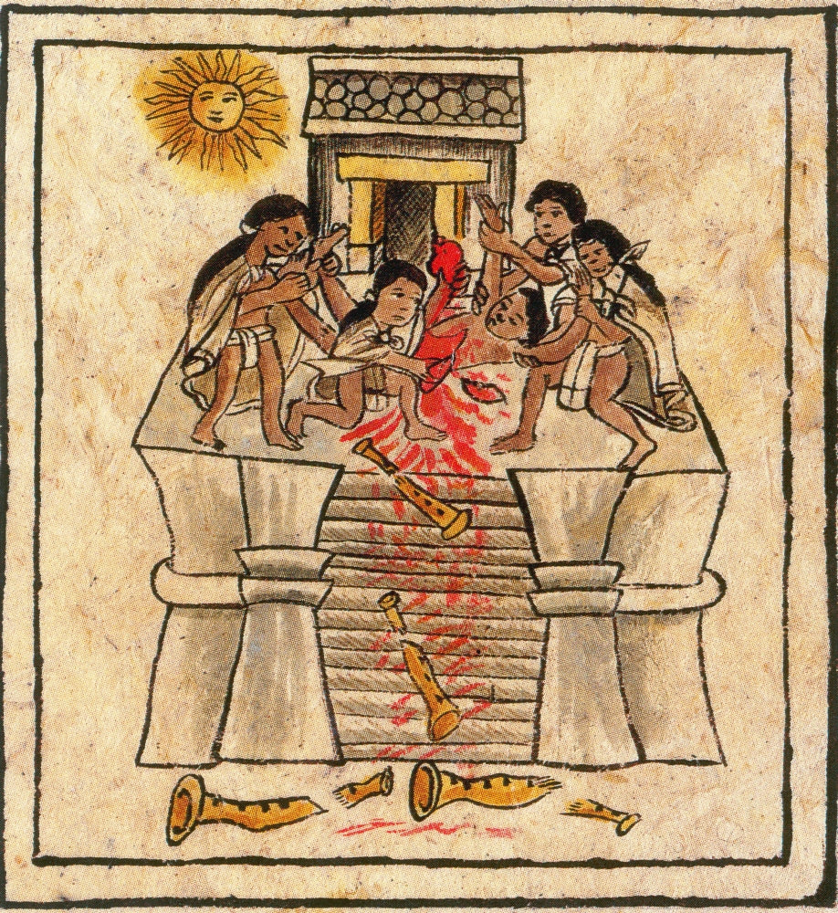 Aztec Human Sacrifice Codex Florentine Poster Print 18x24
