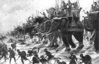 Battle of Zama Poster Print depicting Hannibal's defeat by Scipio, 202 BC