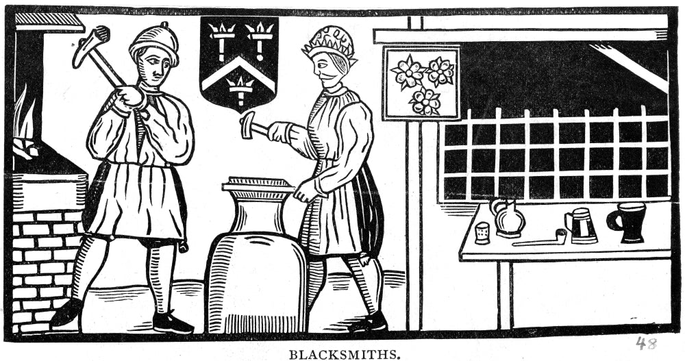17th Century Blacksmiths Poster Print showcasing historical craftsmanship