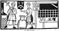 17th Century Blacksmiths Poster Print showcasing historical craftsmanship