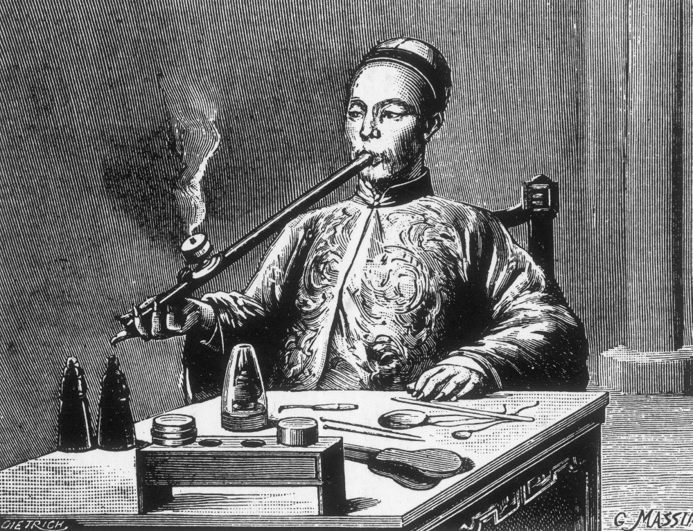 Opium Den: Man with Opium Pipe 19th Century Poster Print