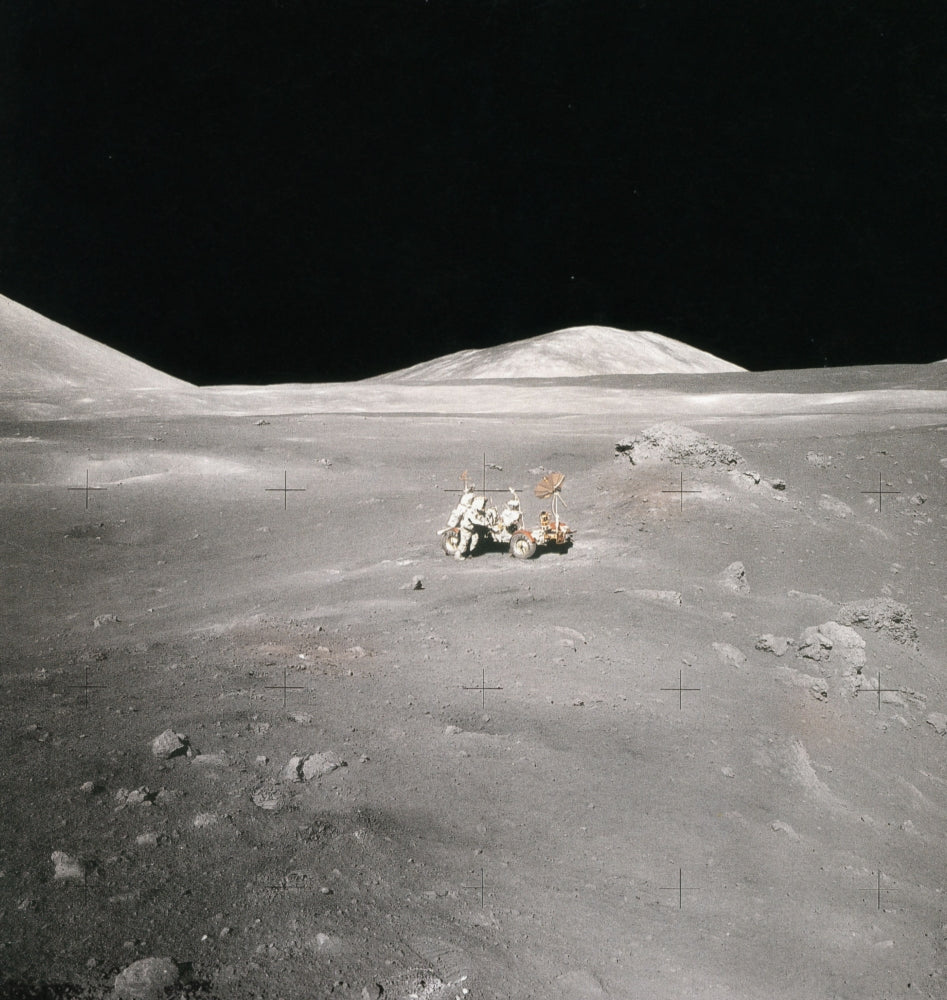 Lunar Rover and Harrison Schmitt Apollo 17 Poster Print