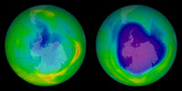 Change in Ozone Hole over South Pole, 1979 to 2008 Poster Print