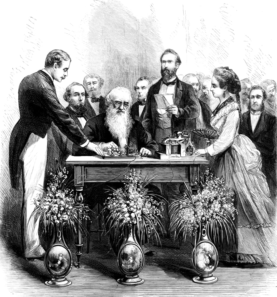 Samuel Morse Telegraph Demonstration 1871 Poster Print