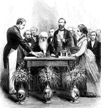 Samuel Morse Telegraph Demonstration 1871 Poster Print