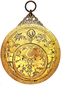 Astrolabe Poster Print featuring an intricate design of an astronomical instrument.