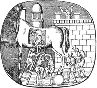 Trojan Horse Poster Print showcasing ancient mythology and history.