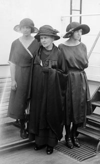 Marie Curie with Her Daughters Poster Print showcasing science and family.