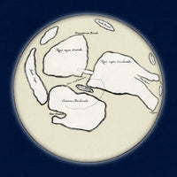 Moon Map Poster Print by William Gilbert, 1603, celestial artwork
