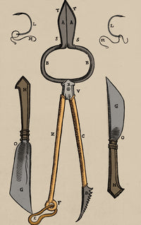 Tagliacozzi Rhinoplasty Method Equipment Poster Print showcasing historical surgical techniques.