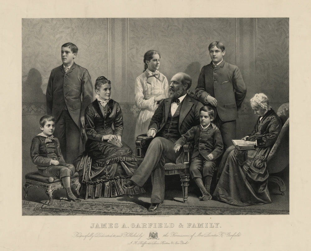 President Garfield with His Family 1881 Poster Print