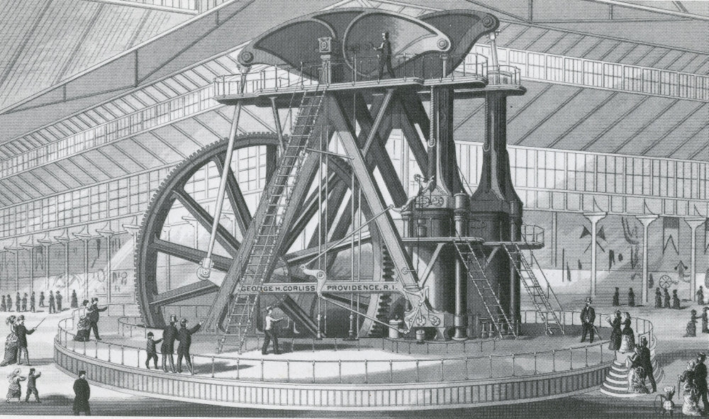 Corliss Centennial Engine Poster Print showcasing historic steam technology.
