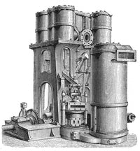 Compound Steam Engine Poster Print showcasing intricate engineering design.