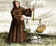 Roger Bacon Conducting Experiment Poster Print showcasing scientific inquiry.