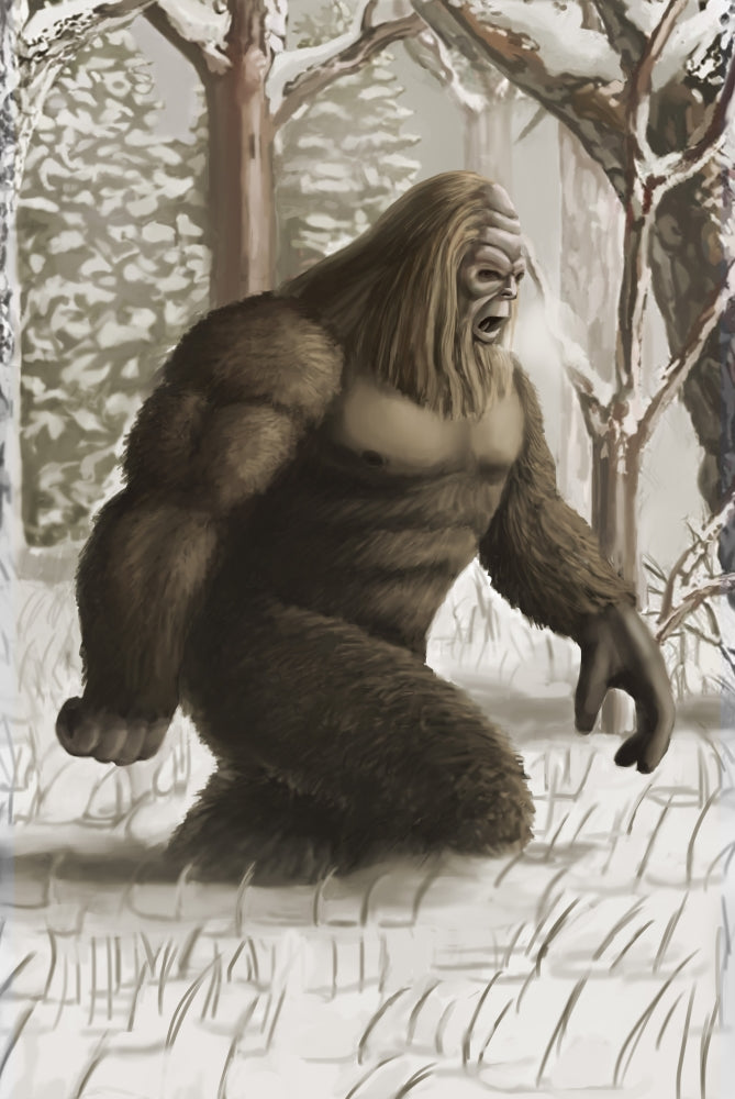 Bigfoot poster print by Spencer Sutton featuring a mysterious creature design.