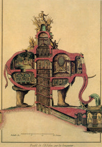 Ribart's Elephant House, 1758 Poster Print showcasing detailed vintage architecture.