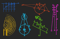 Early Physics Diagrams Educational Poster Print