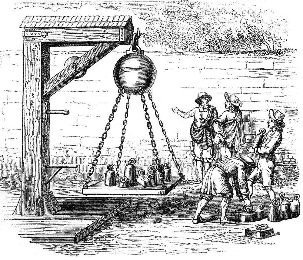 Otto von Guericke Vacuum Experiment Poster Print showcasing scientific history.