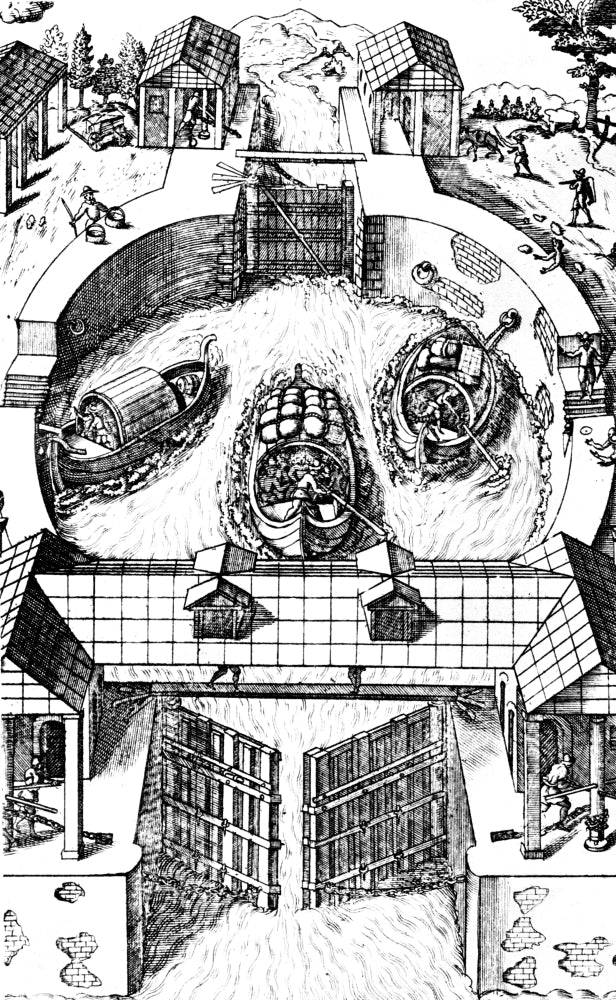 Hydraulic Lock 17th Century Poster Print showcasing classic engineering design.