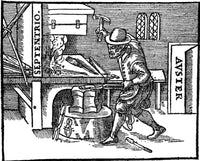 Blacksmith and Magnetic Forces 17th Century Poster Print