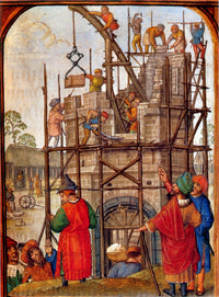 Tower of Babel Flemish Book of Hours Poster Print showcasing intricate details