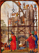 Tower of Babel Flemish Book of Hours Poster Print showcasing intricate details