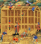 Noah's Ark Construction 15th Century Poster Print showcasing intricate details