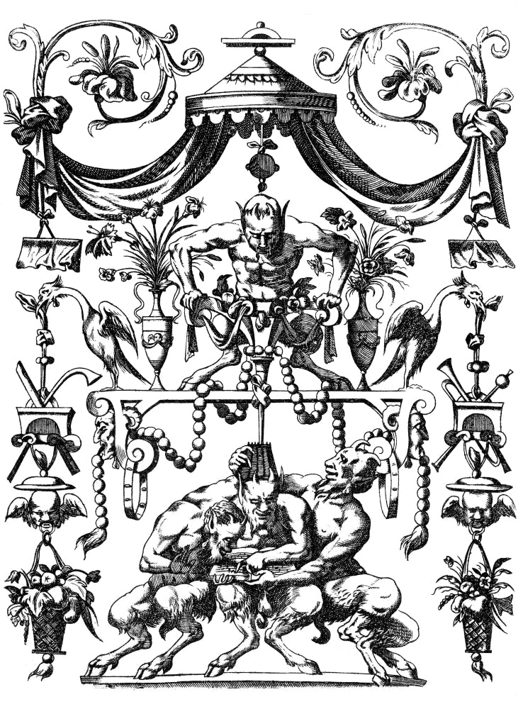 Satyrs Legendary Creature Poster Print featuring mythical satyr figures.