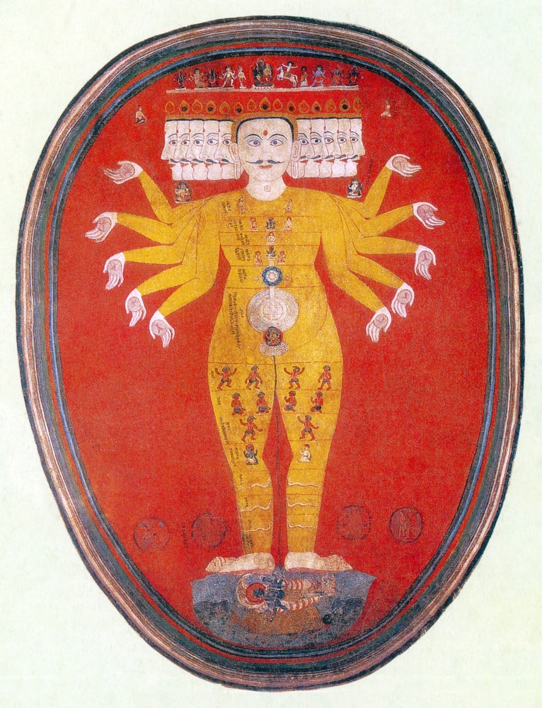 Purusha, The Cosmic Man Poster Print showcasing cosmic symbolism.