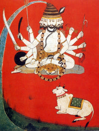 Lord Shiva with Sacred Bull Nandi Poster Print on premium paper