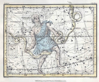 Ophiuchus and Serpens Constellations 1822 Poster Print