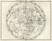 Stereographic Southern Hemisphere poster print showcasing detailed celestial imagery.
