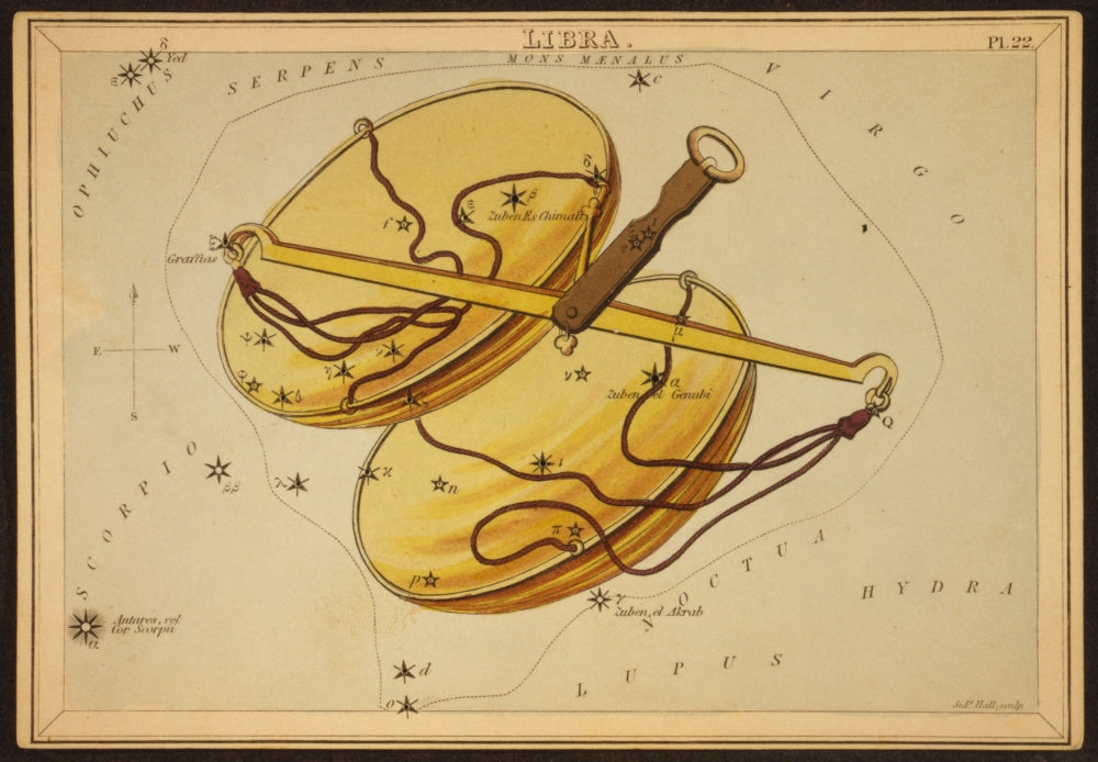 Libra Constellation Zodiac Sign Poster Print on premium paper.
