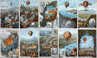 Ballooning History from 1783 to 1883 Poster Print showcasing the evolution of flight.