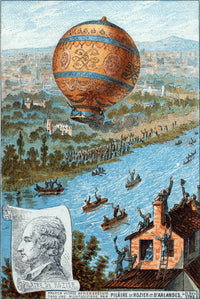 First Untethered Balloon Flight, 1783 Poster Print showcasing historic aviation.