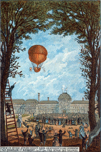First Manned Hydrogen Balloon Flight Poster Print from 1783.