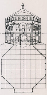 Centralized Perspective Florence Baptister Poster Print showcasing architectural beauty