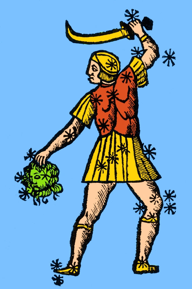 Perseus Constellation 15th Century Poster Print showcasing detailed celestial mapping.